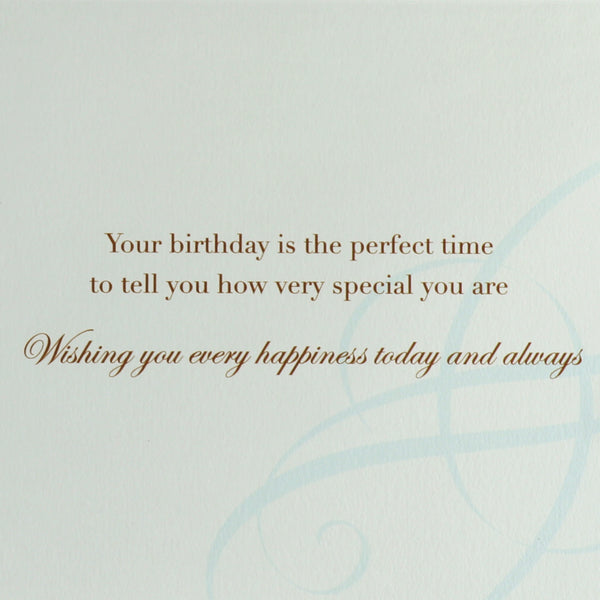 Embroidered Flower Lettering Birthday Card