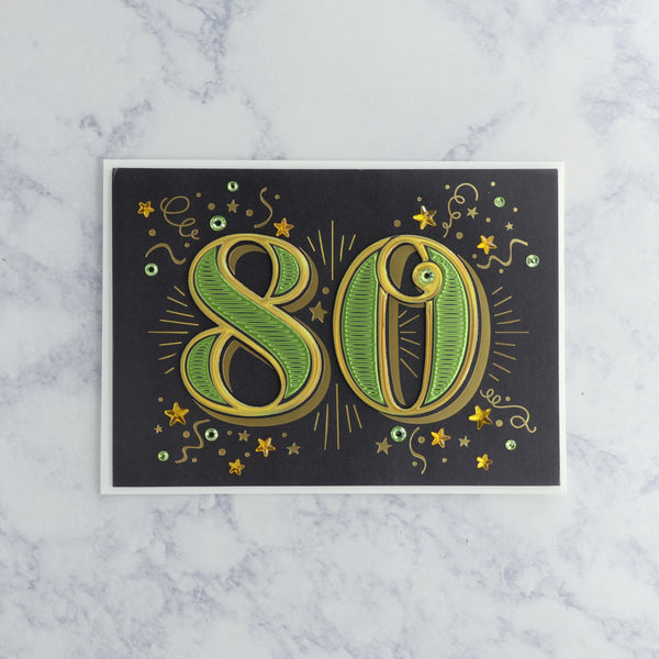 Stars 80th Birthday Card