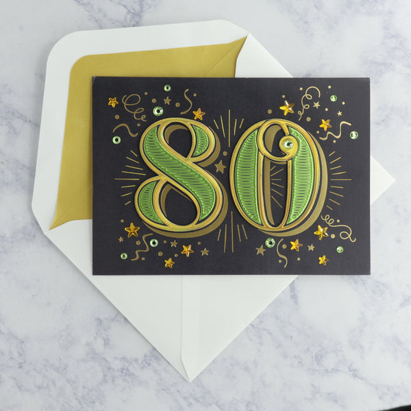 Stars 80th Birthday Card
