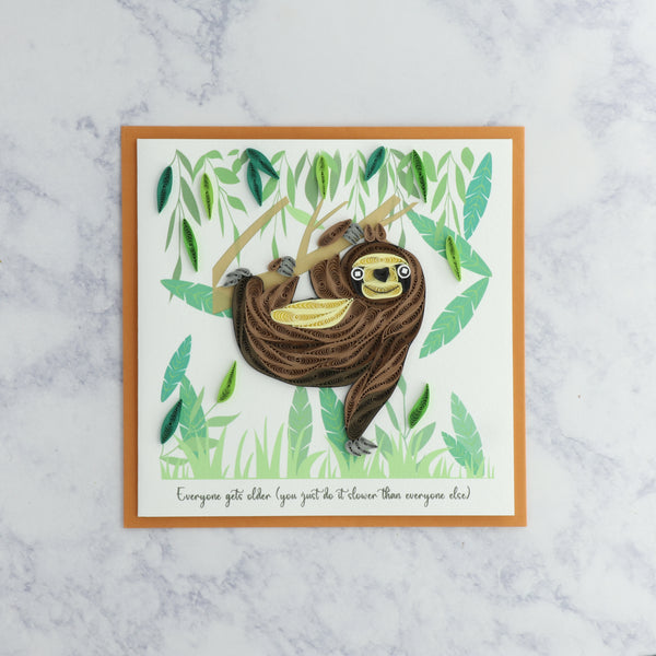 Handmade Sloth Quilling Birthday Card