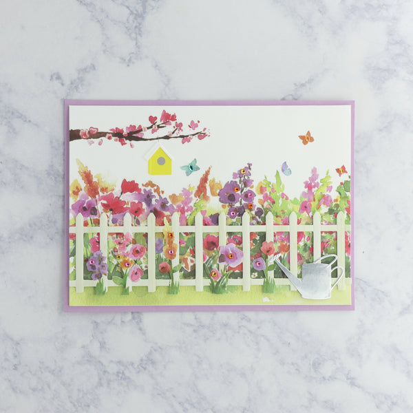 Handmade Gardening Scene Birthday Card