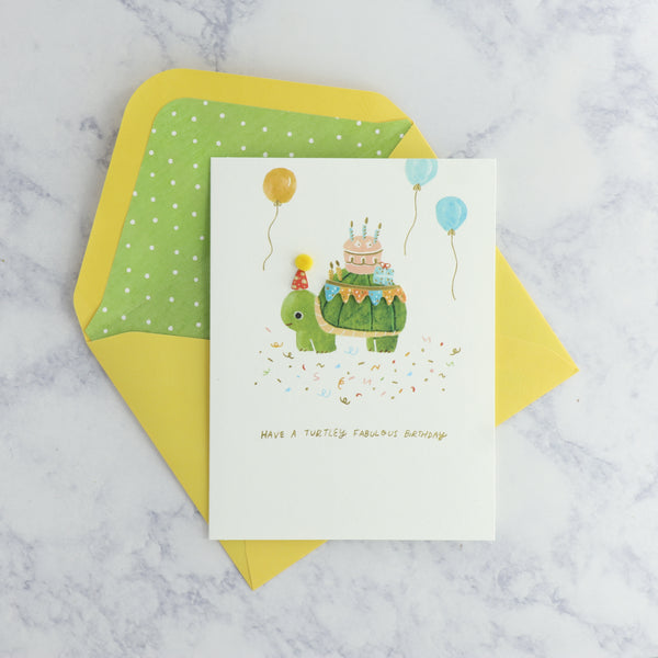 Celebratory Turtle Birthday Card