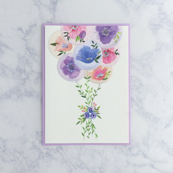 Painterly Balloons Birthday Card