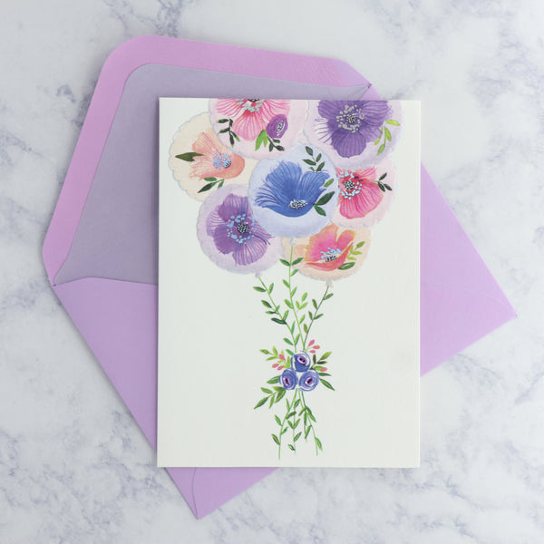 Painterly Balloons Birthday Card