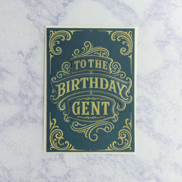 Scroll Lettering Gentleman Birthday Card