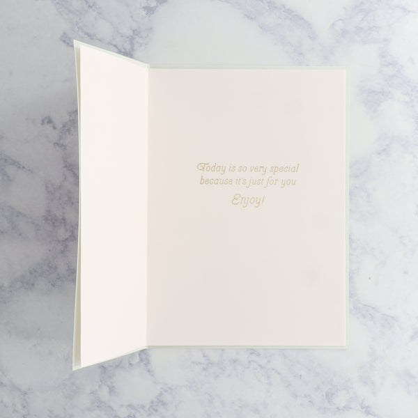 Flamingo Sequin With Feather Birthday Card