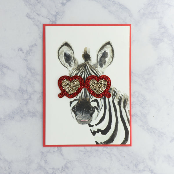 Zebra With Sunglasses Birthday Card