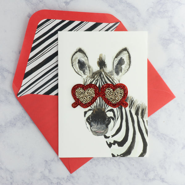 Zebra With Sunglasses Birthday Card