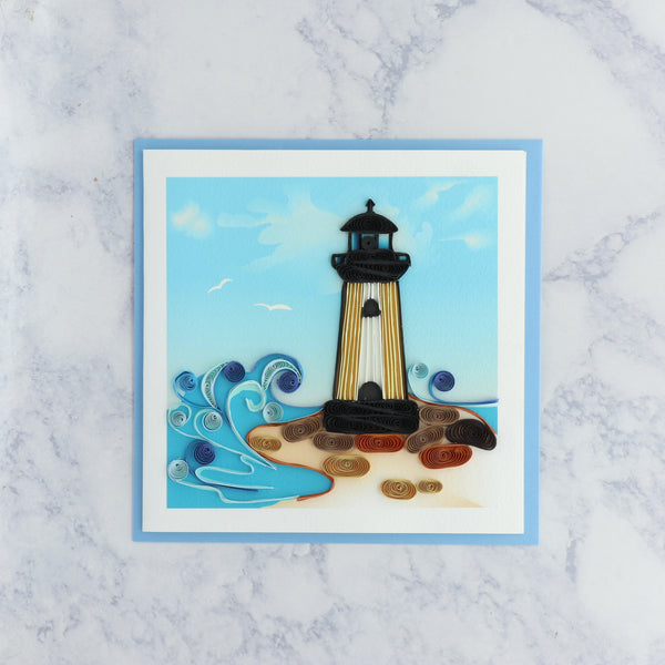 Handmade Lighthouse Quilling Blank Card