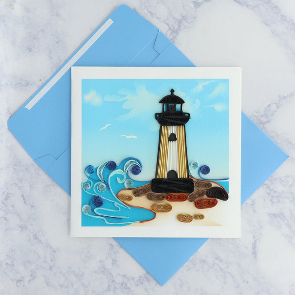 Handmade Lighthouse Quilling Blank Card