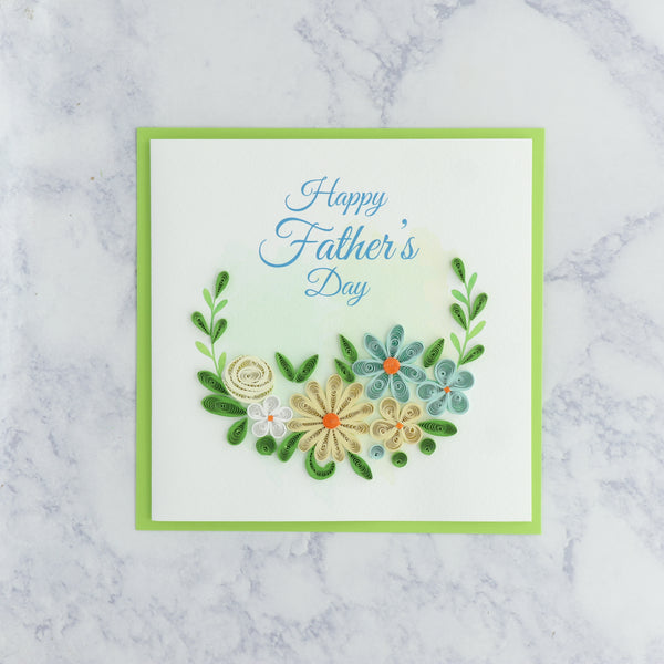 Handmade Floral Wreath Quilling Father's Day Card