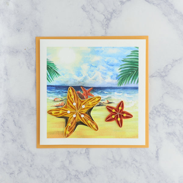 Handmade Shellfish Beach Quilling Blank Card