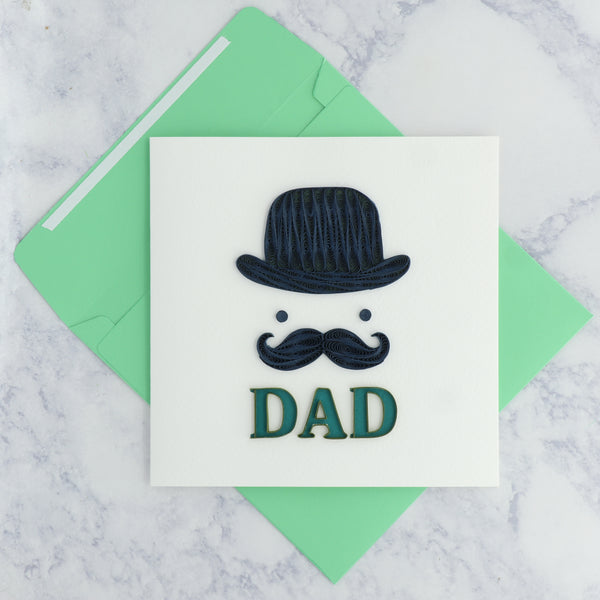 Handmade Derby Hat Quilling Father's Day Card (For Dad)