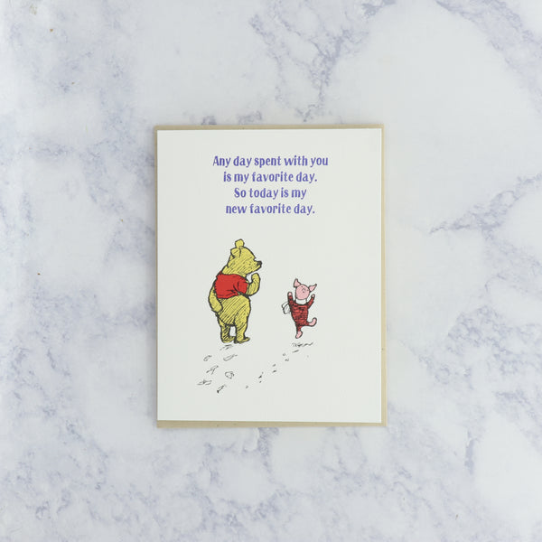 Winnie The Pooh "Any Day With You" Friendship Card