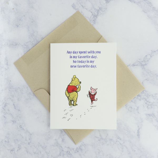 Winnie The Pooh "Any Day With You" Friendship Card