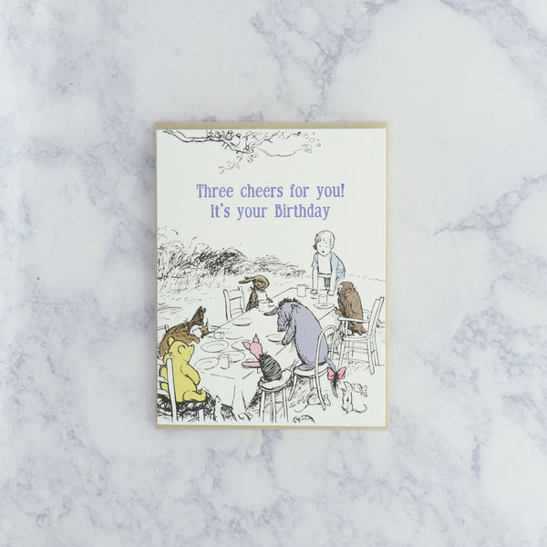 Winnie The Pooh "Three Cheers" Birthday Card