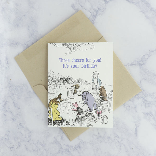 Winnie The Pooh "Three Cheers" Birthday Card