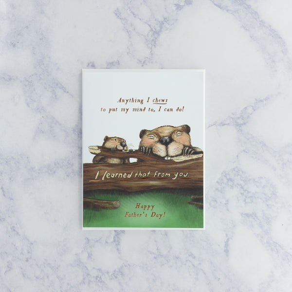 Letterpress Beavers Father’s Day Card