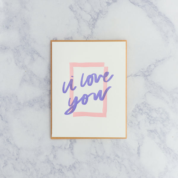 Letterpress "I Love You" Romantic Card