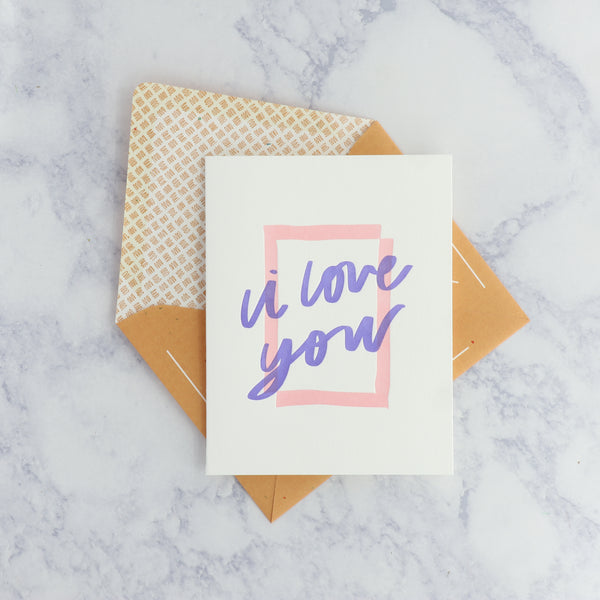 Letterpress "I Love You" Romantic Card