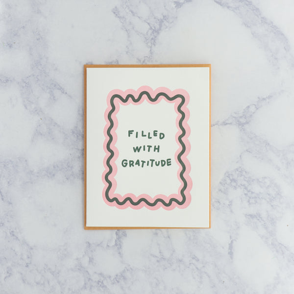 Letterpress "Filled with Gratitude" Thank You Card