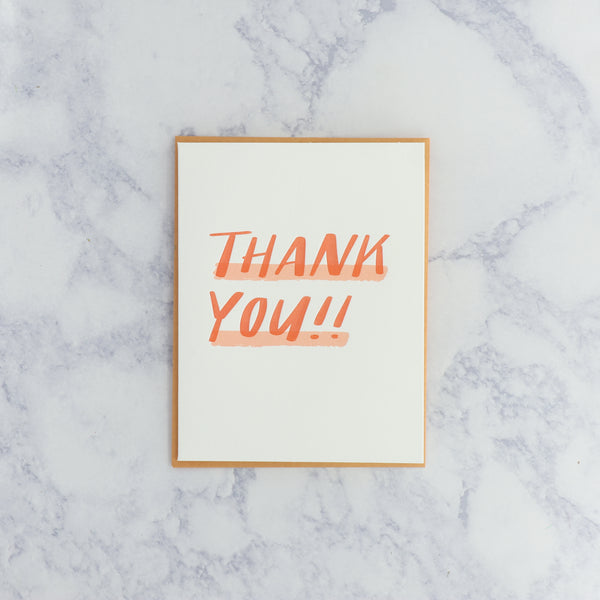 Letterpress "Thank you!!" Thank You Card