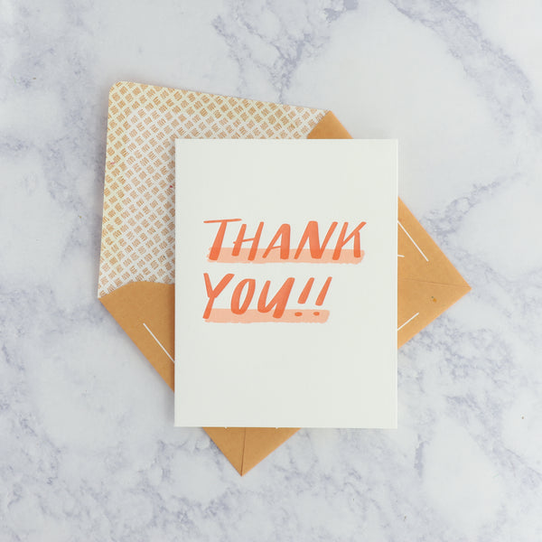 Letterpress "Thank you!!" Thank You Card