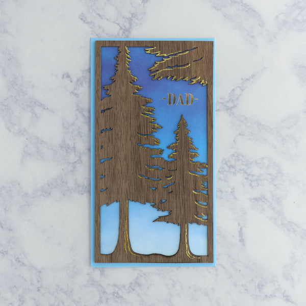 Laser-Cut Wooden Forest Father's Day Card (Dad)