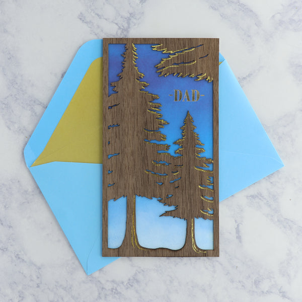 Laser-Cut Wooden Forest Father's Day Card (Dad)