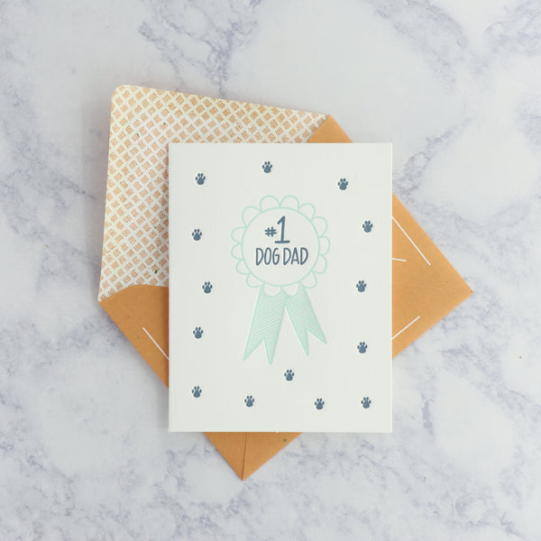 Dog Dad Letterpress Father's Day Card