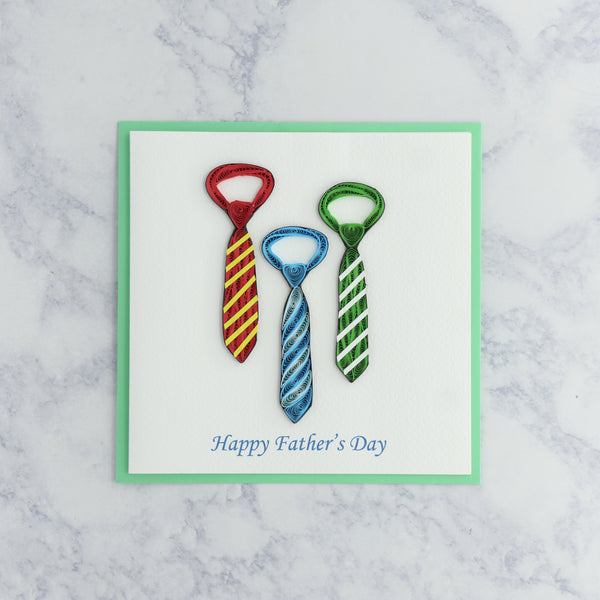 Handmade Dress Ties Quilling Father's Day Card