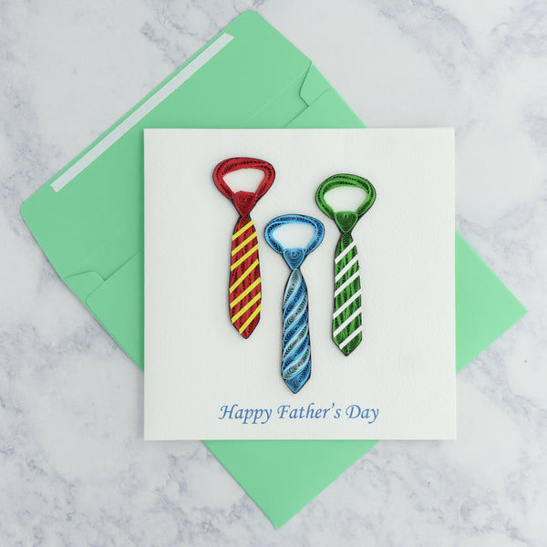 Handmade Dress Ties Quilling Father's Day Card