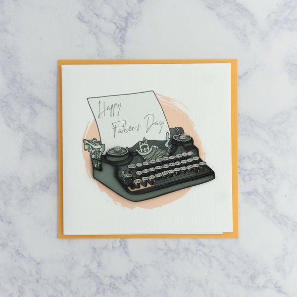 Handmade Typewriter Quilling Father's Day Card