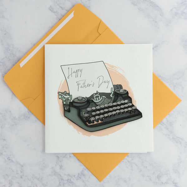 Handmade Typewriter Quilling Father's Day Card