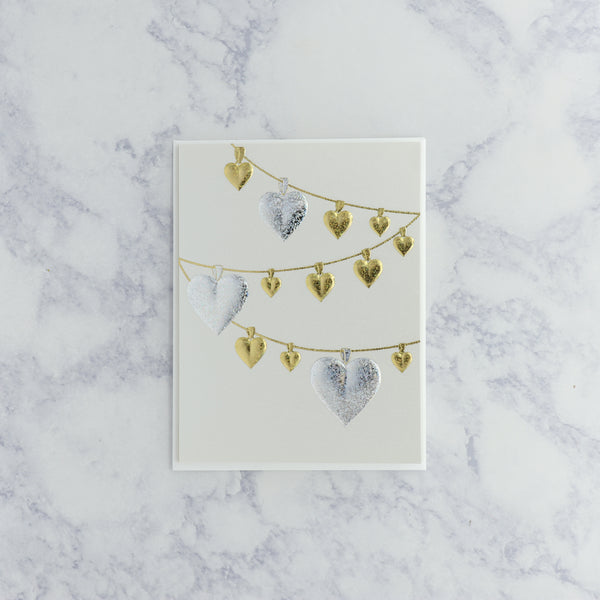 Glimmering Hearts Anniversary Card