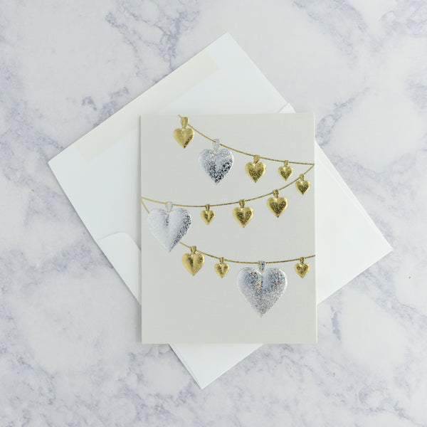 Glimmering Hearts Anniversary Card
