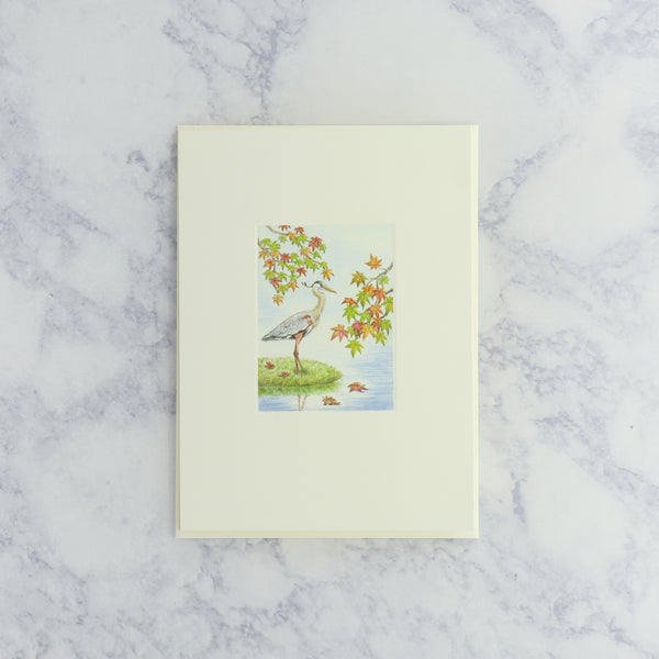Serene Heron Sympathy Card