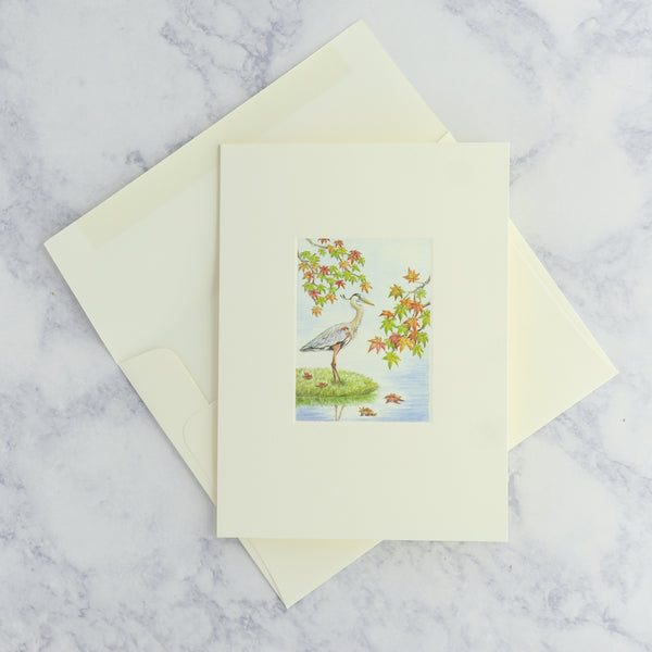 Serene Heron Sympathy Card