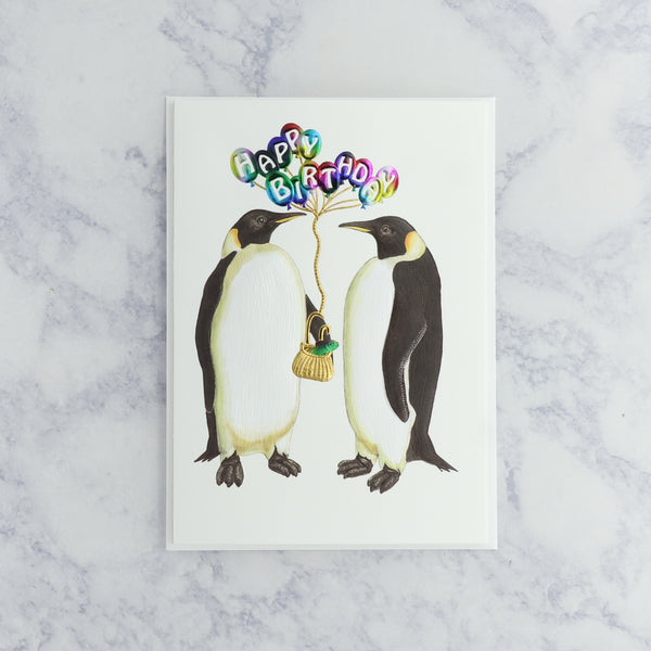 Charming Penguins Birthday Card