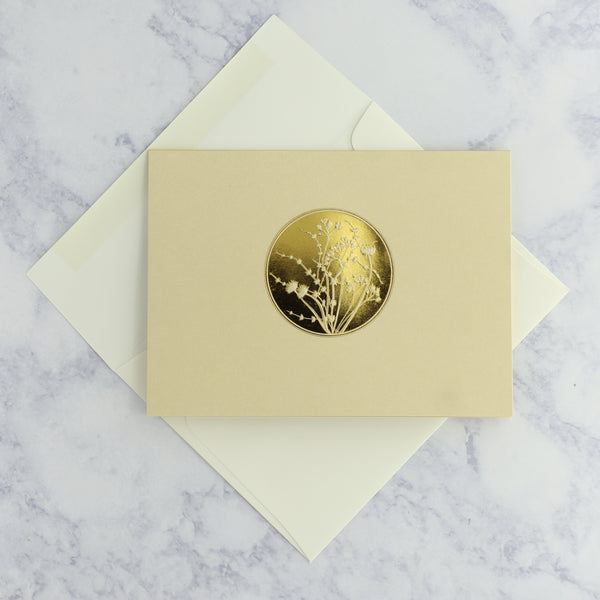 Golden Botanical Sympathy Card