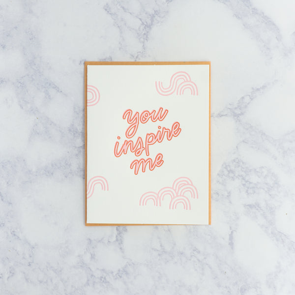 Letterpress "You Inspire Me" Thank You Card