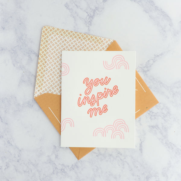 Letterpress "You Inspire Me" Thank You Card