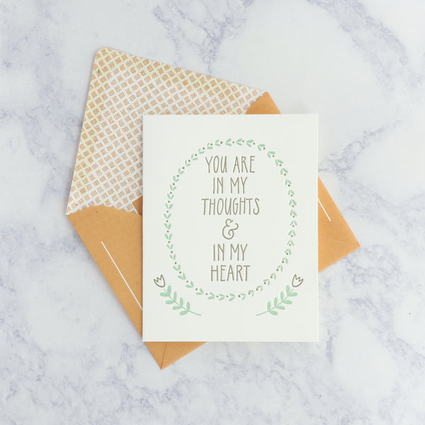 Letterpress "You Are In My Thoughts" Sympathy Card