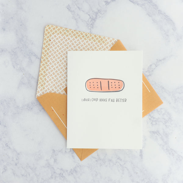 Letterpress "I Wish I Could Make It All Better" Sympathy Card