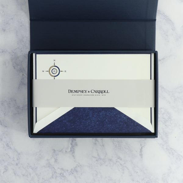 Hand Engraved Compass Boxed Notes (Set of 10)