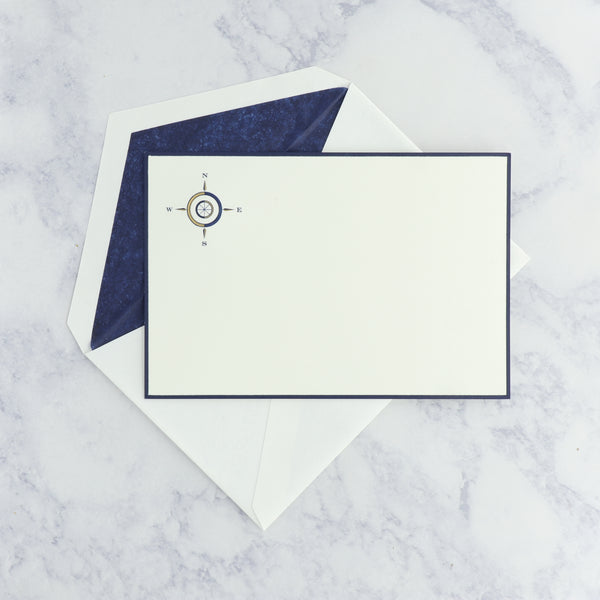 Hand Engraved Compass Boxed Notes (Set of 10)