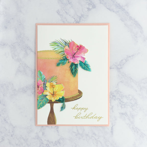 Tropical Cake Birthday Card