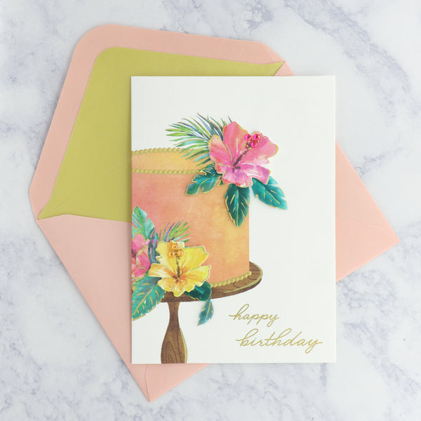 Tropical Cake Birthday Card