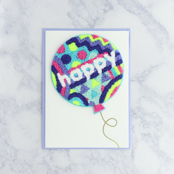 Bouclé Patch Balloon Birthday Card