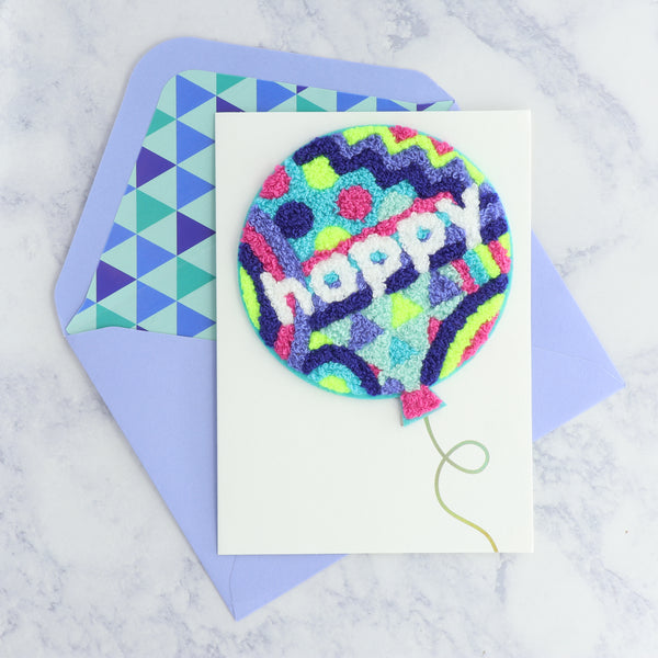 Bouclé Patch Balloon Birthday Card